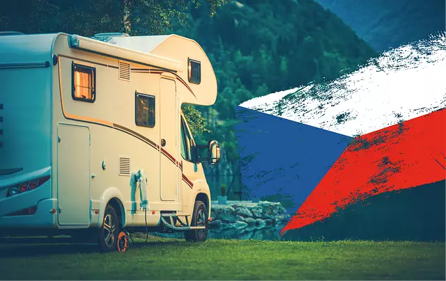 Camper van and Czech Republic flag photo | Source: Canva free
