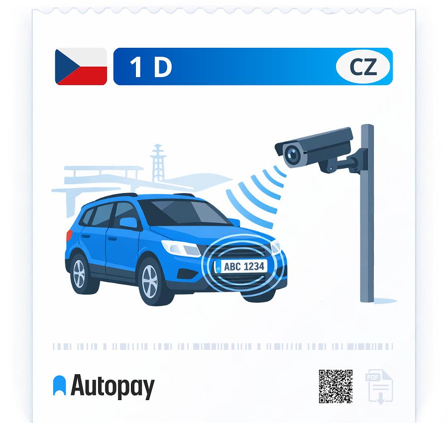 1-Dňová Diaľničná Známka Pre Česko