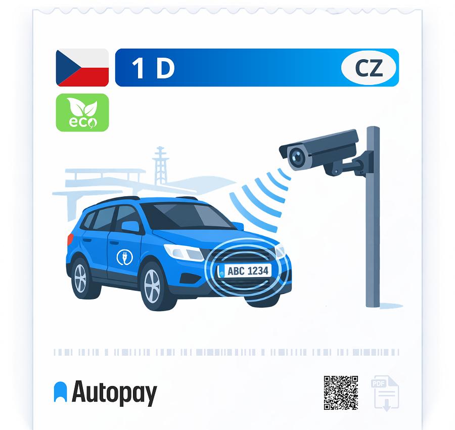 1-Dňová EKO Diaľničná Známka Pre Česko