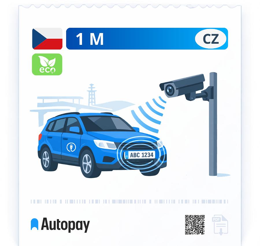 1-Mesačná EKO Diaľničná Známka Pre Česko