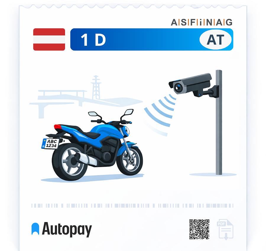 1 dienos vinjetė motociklams Austrijoje