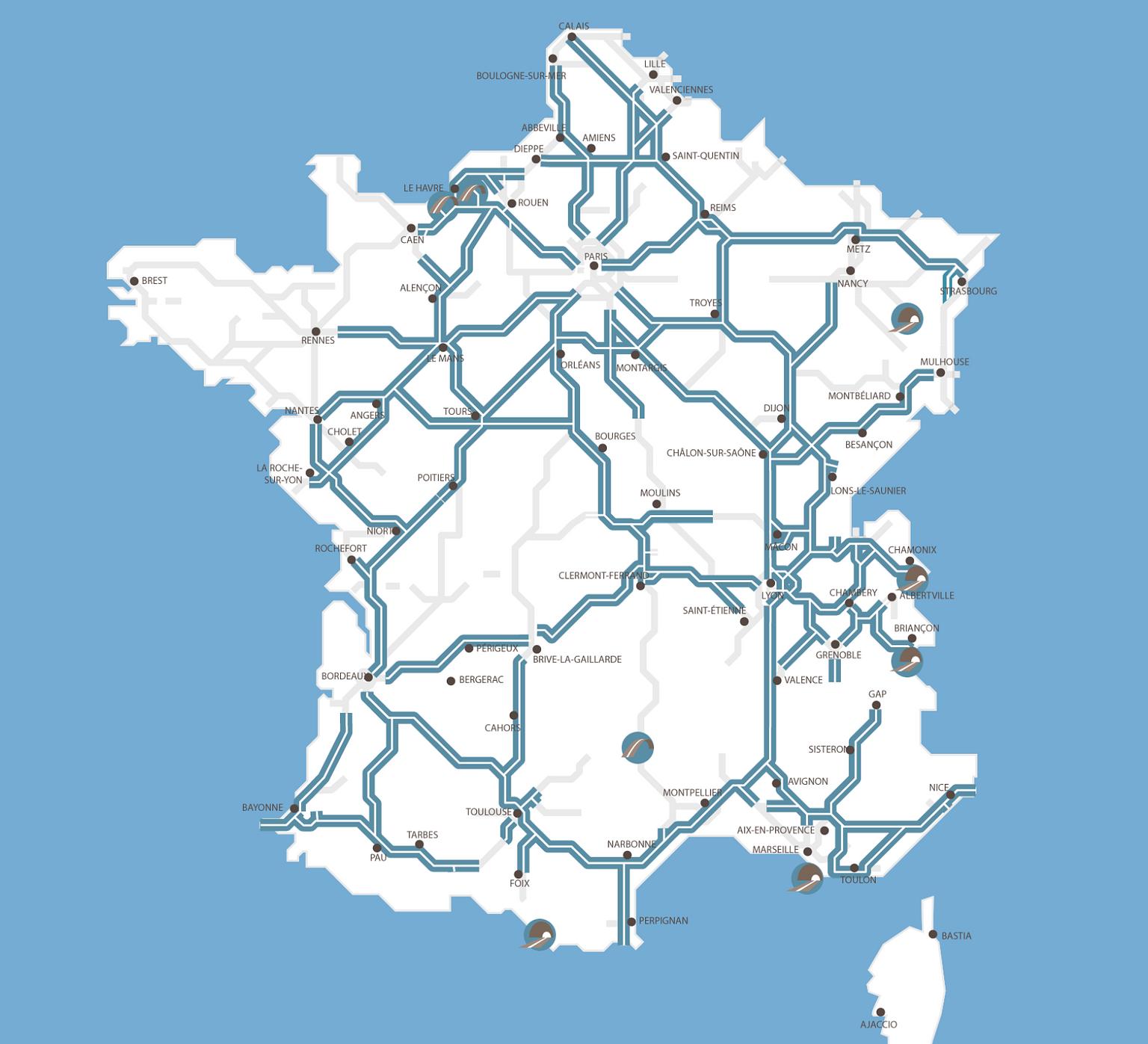 The image shows an updated, 2026 map of toll roads and tunnels in France
